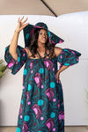 Oye Maxi Dress - Teal and Pink