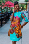 Omoye African Print Shirt Dress